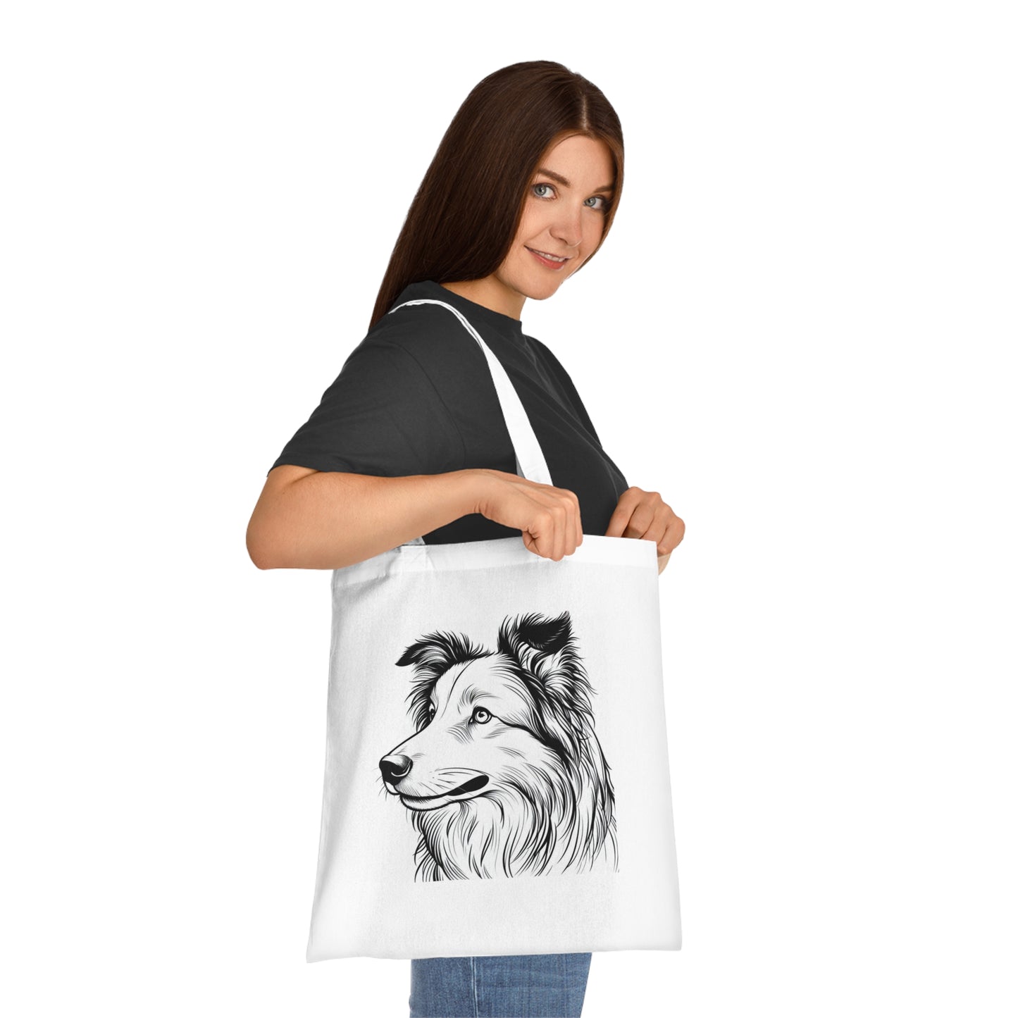 Clever Collie Cotton Tote Bag